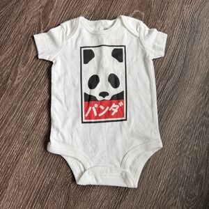 Popkiller Panda Graphic Bodysuit 3 Month White Kawaii‎ Japanese Streetwear